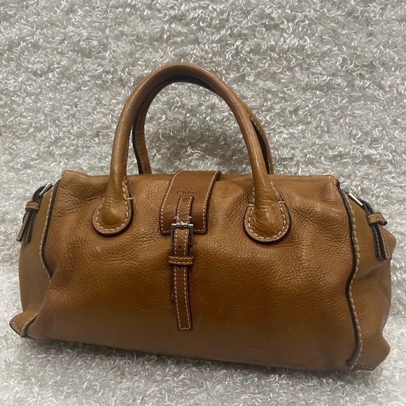Chloe Edith Natural Brown Leather Large Satchel Bag